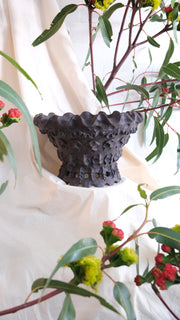 Objects Of Virtue Charcoal Ceramic Pot #302